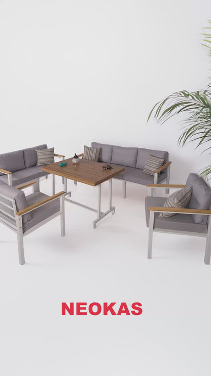 NEOKAS  Balkon Mobilyası, Bahçe Takımı, 1 ikili Koltuk, Kafe Koltuğu, Bekleme Alanı Koltuğu