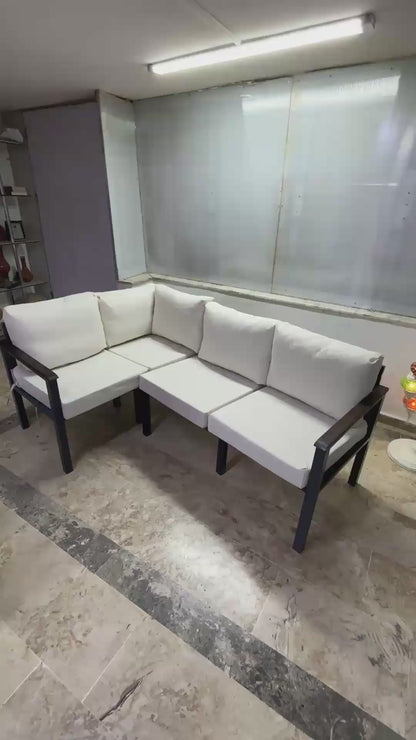 NEOKAS Balkon Köşe Takımı, 4 Kişilik L Koltuk, Bahçe Mobilyası, Behçe Mobilyası